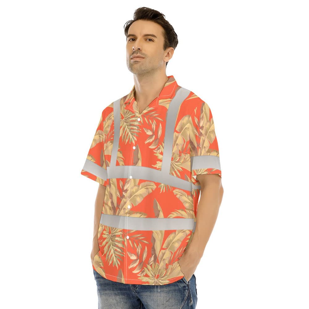Tropical Orange Hawaiian Safety Shirt 3