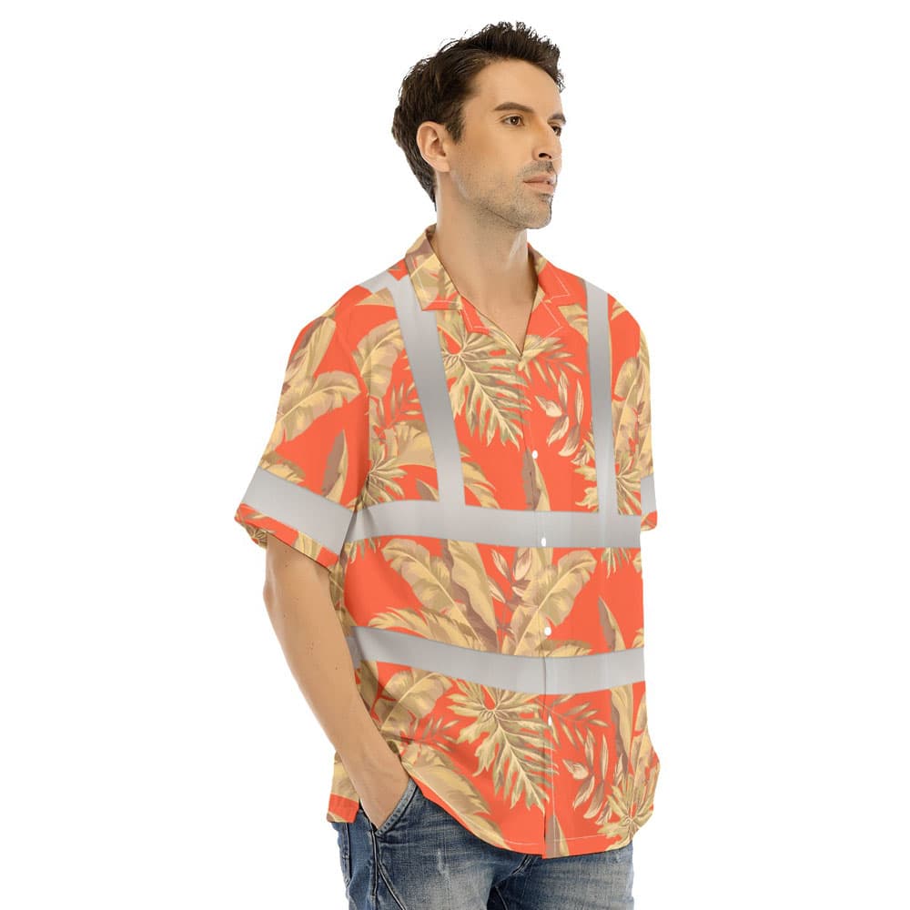 Tropical Orange Hawaiian Safety Shirt 4
