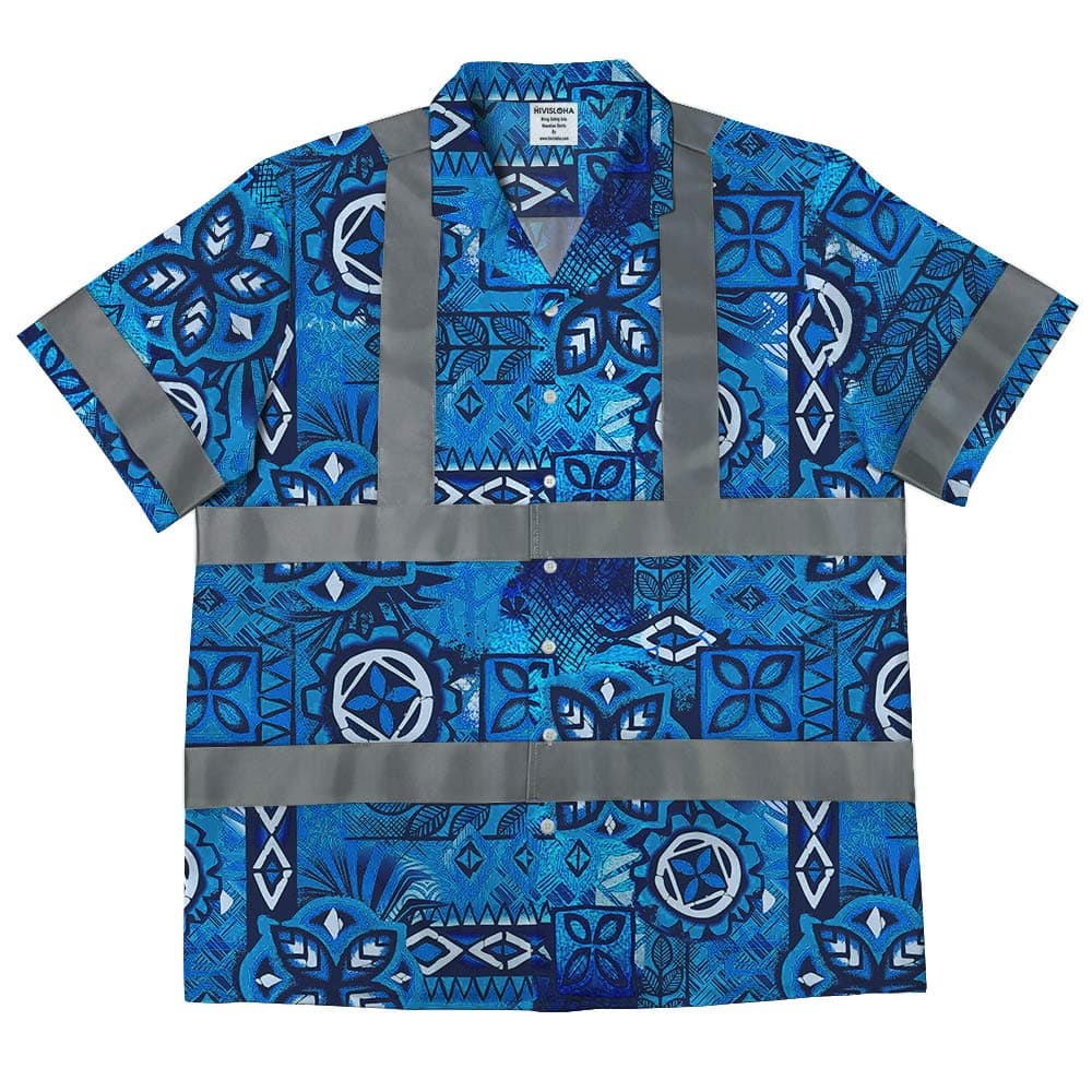 Cotton Vintage Aloha Shirt With Reflective Strip