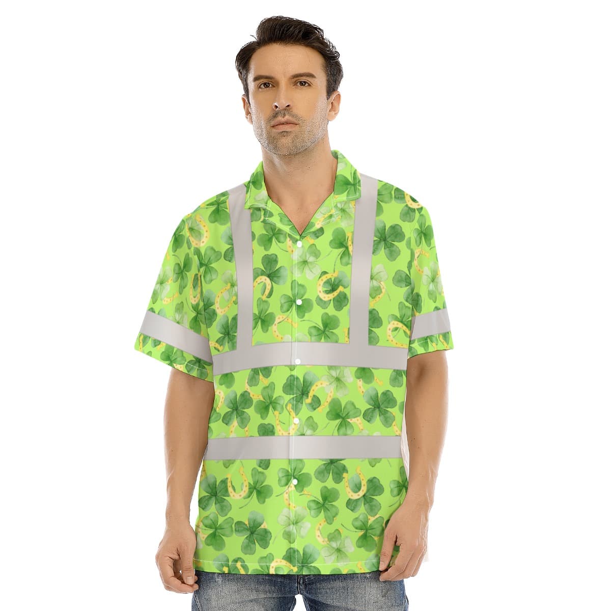 St. Patrick Lime Hawaiian Safety Shirt
